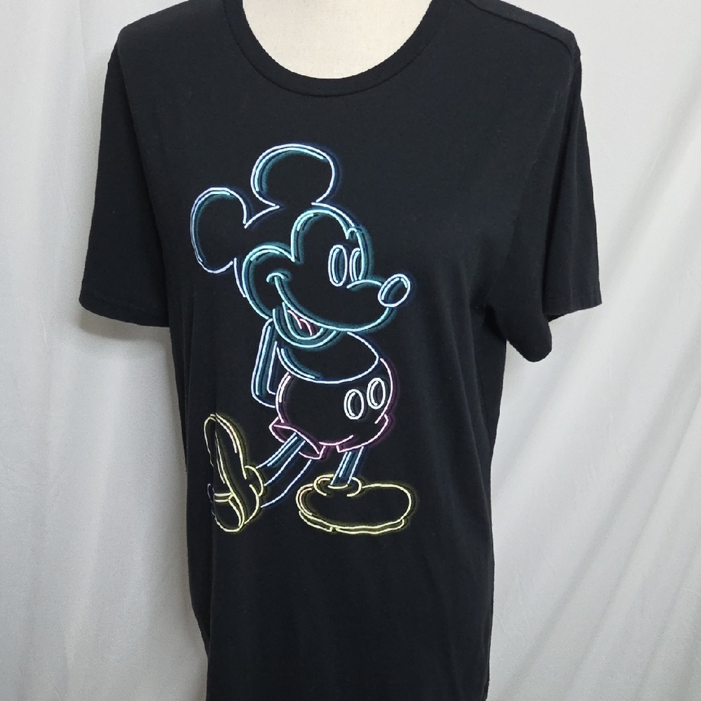 Women's Lg Disney Black T-Shirt with Mickey Mouse Graphic